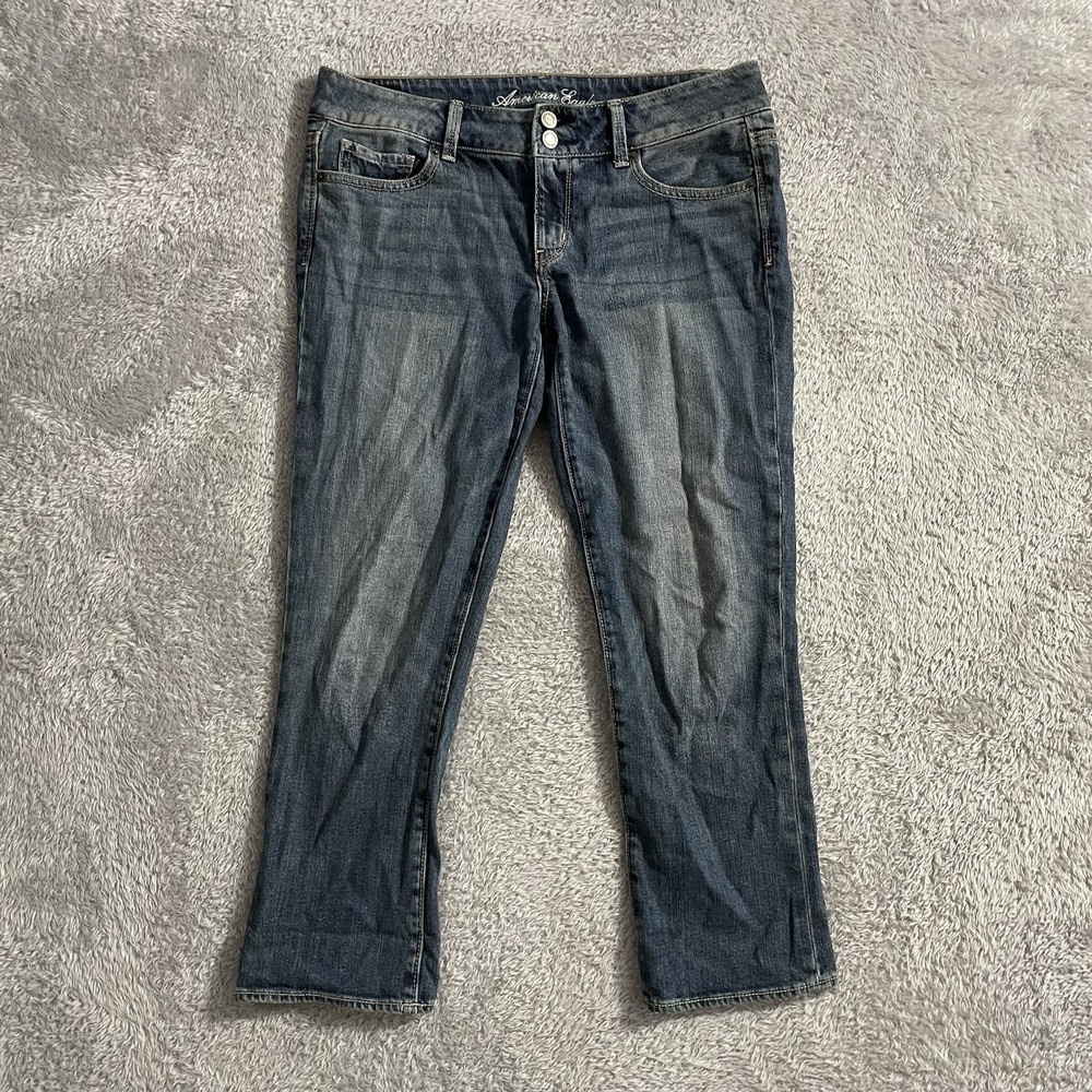 American Eagle Jeans Womens Size 10 Artist Low Rise Dark Wash Blue Denim Stretch